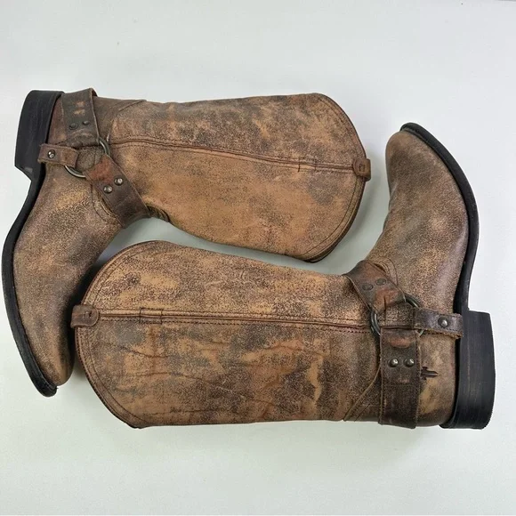 Frye Women's Brown Riding Boots Wyatt Harness Size 9.5B - Picture 2 of 7